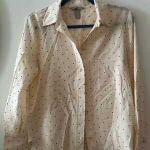 H&M Cream Shirt with Black Dots